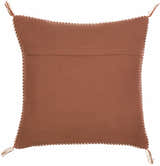 Brunel Brown Subtle Woven Stripe Cottage Country Cotton Accent Pillow - Clearance