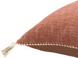 Brunel Brown Subtle Woven Stripe Cottage Country Cotton Accent Pillow - Clearance