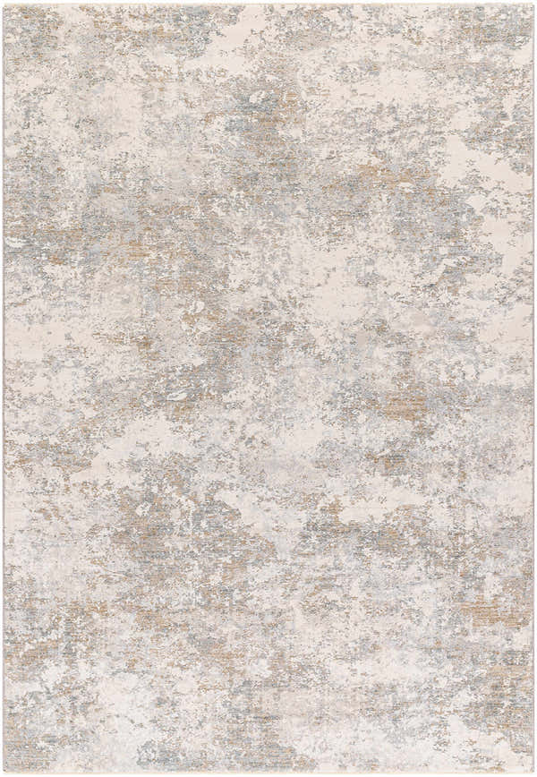 Close-up of Ganit Thick Luxe Boutique Rug with beige, gray, and brown abstract pattern. Design-Rectangle-575