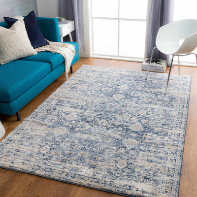 Talihina Denim Damask Area Rug