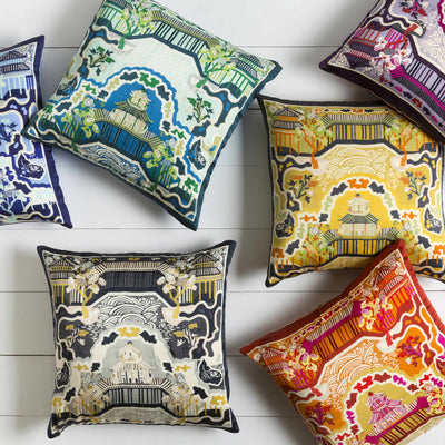 Nerang Green&Blue Pagoda Accent Pillow - Clearance