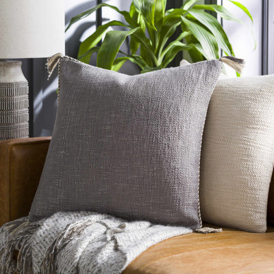 Gebze Gray Square Throw Pillow - Clearance