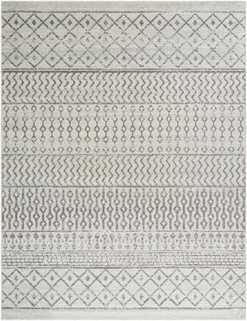 Close-up of the Genji Area Rug featuring a gray geometric pattern with diamond, zigzag, and line designs. Design-Rectangle-710103