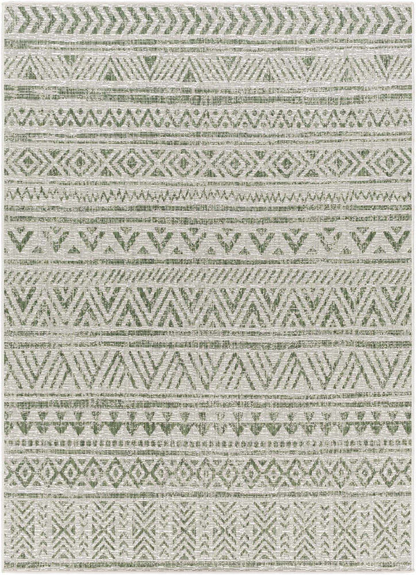 Novato Olive All Over Pattern Performance Rug