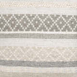 Geyser Woven White Gray Cotton Pouf - Clearance
