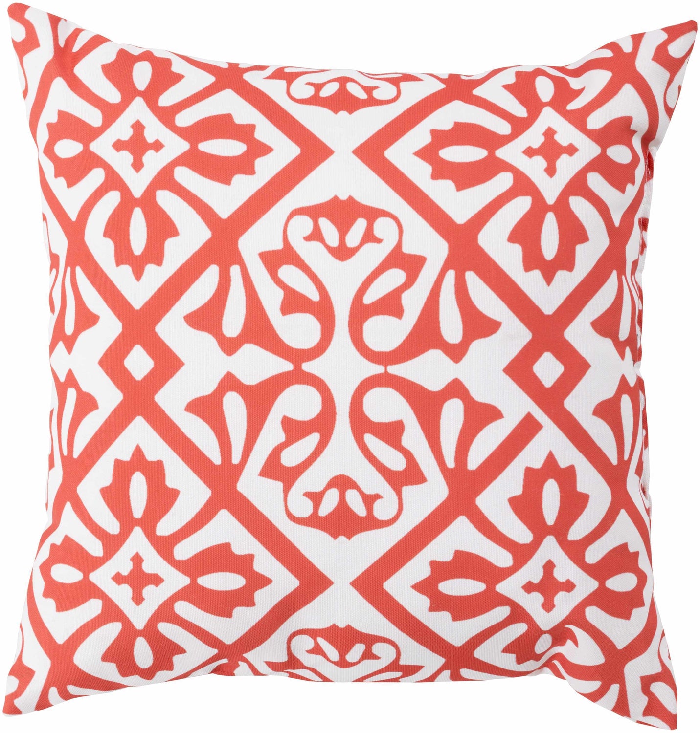 Geyve Orange Geometric Square Outdoor Throw Pillow