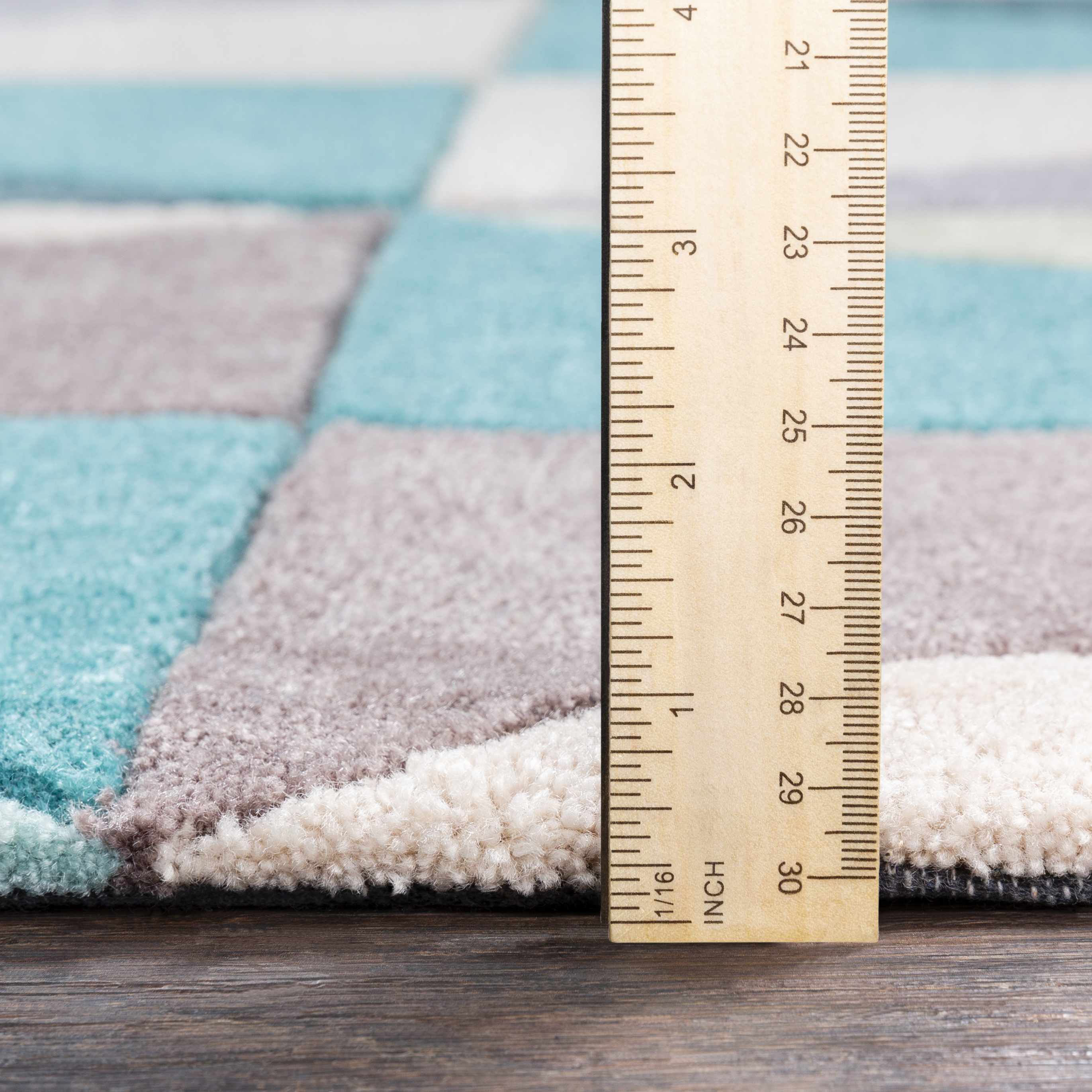 Detailed look at the pile on Gifford Area Rug - Clearance, showcasing its softness and plushness. Contemporary Area Rug Backing Canvas 