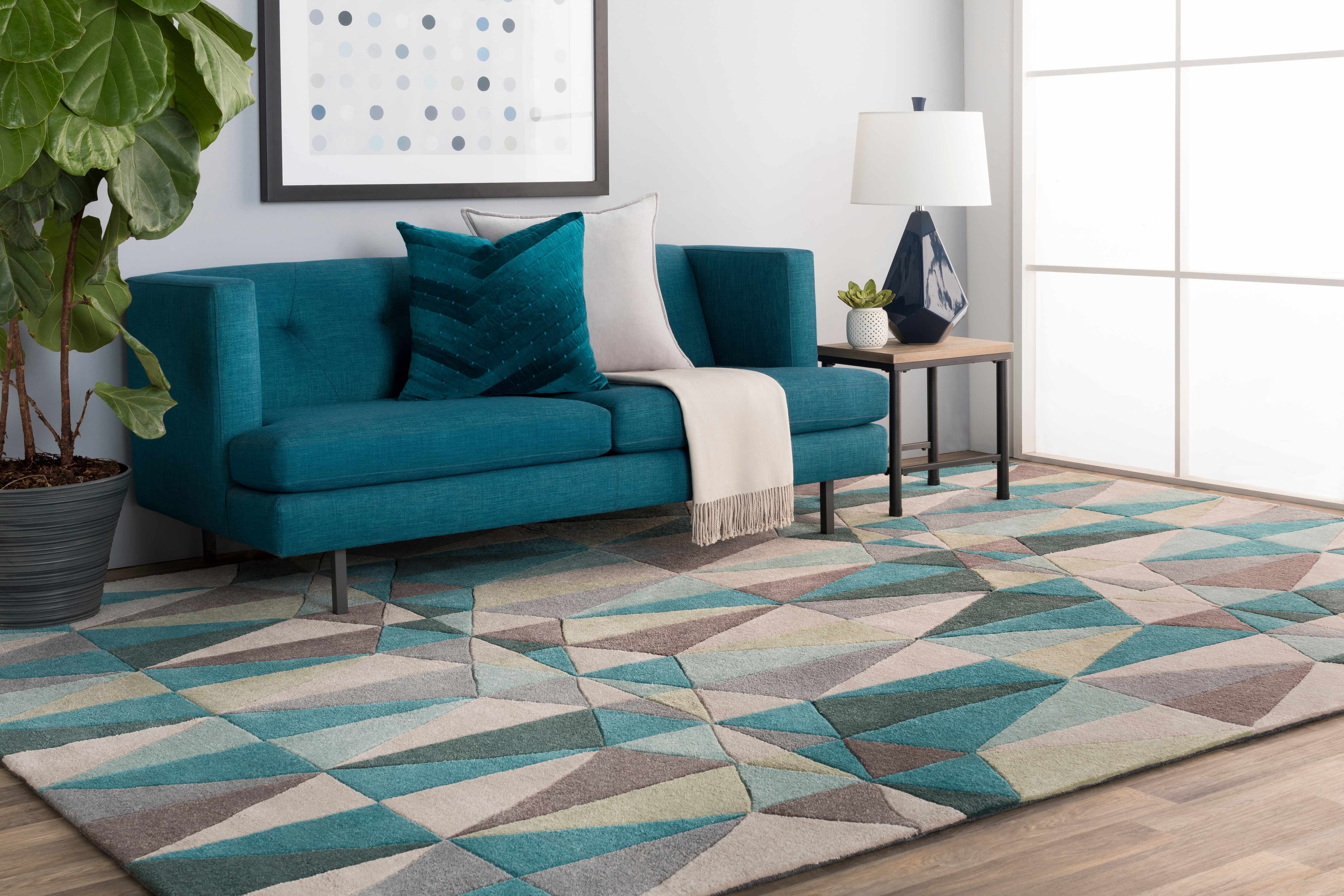 Gifford Area Rug - Clearance placed in a styled room setting, harmonizing with surrounding room decor. Contemporary Area Rug Backing Canvas 
