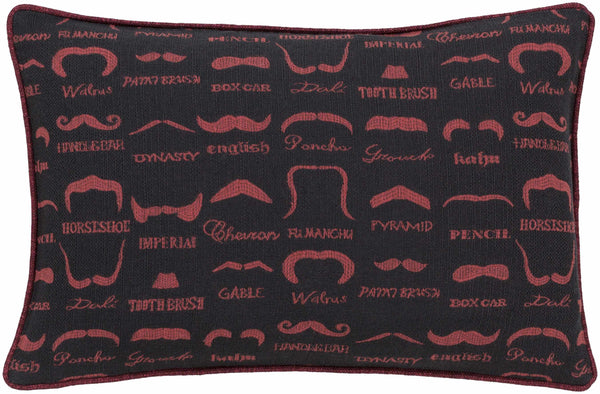 Mustaches Black Throw Pillow - Clearance