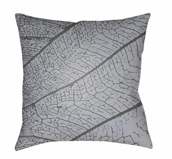 Gino Gray Leaf Pattern Throw Pillow