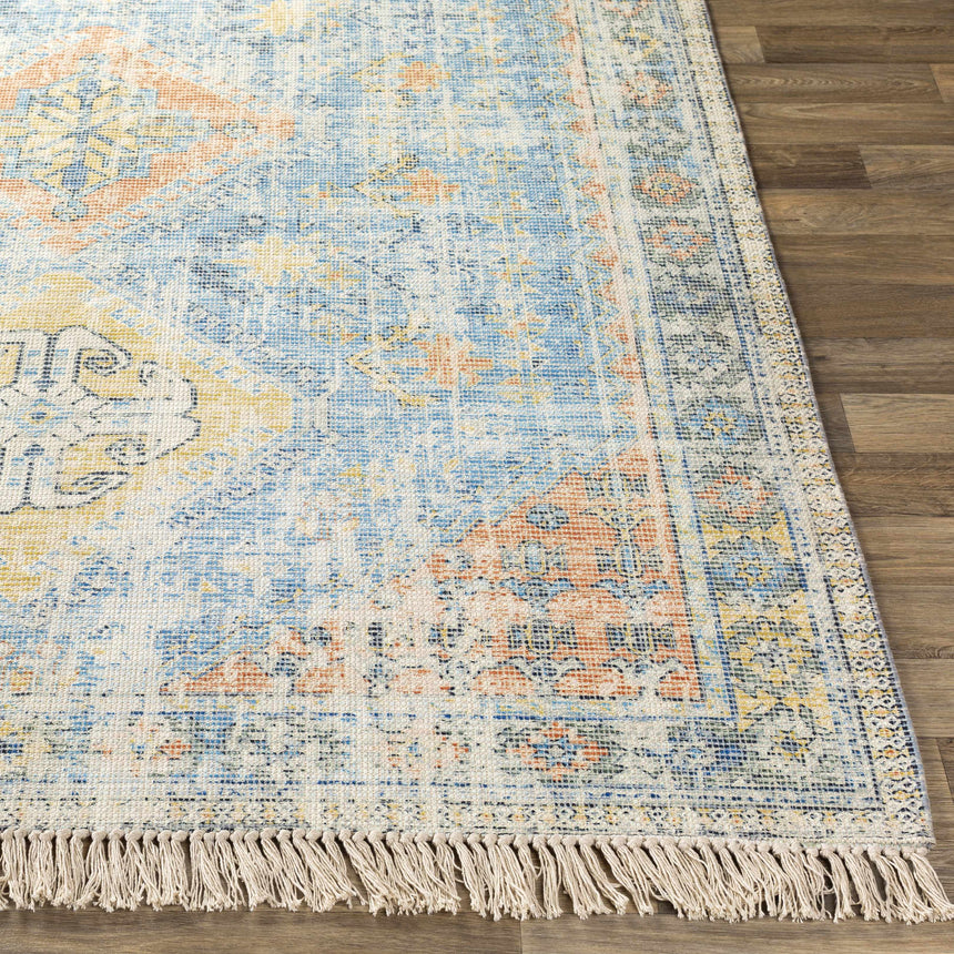 Foraker Aqua/Mustard/Orange Cotton Rug - Clearance