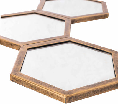 Gitagum Rustic Gold Honeycomb Mirror