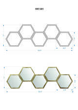 Gitagum Rustic Gold Honeycomb Mirror