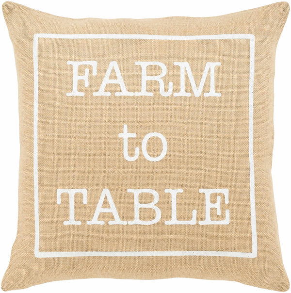 Farm to Table - Jute Square Pillow Cover - Clearance