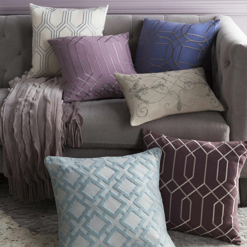 Ermington Plum Geometric Square Throw Pillow - Clearance