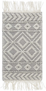 Glastonbury Gray&White Trellis Wool&Cotton Area Rug - Clearance