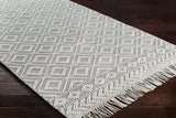 Glastonbury Gray&White Trellis Wool&Cotton Area Rug - Clearance