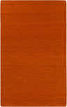 Close-up of the hand woven Glencoe Area Rug. Burnt orange wool rug with a textured, farmhouse style. Design-Rectangle-58