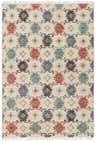 Glenmont Jute Rug close-up showing hand woven texture and contemporary pattern in black, ivory, navy, rust, tan, and teal. Design-Rectangle-576
