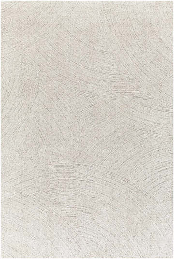 Close-up of the Eaglehawk Luxe Rug. Machine-woven rug in charcoal, cream, light beige, and light gray. Contemporary style. Design-Rectangle-6796