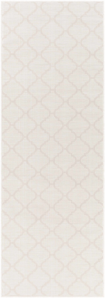 Unique Outdoor Trellis Area Rug, Cream - Clearance