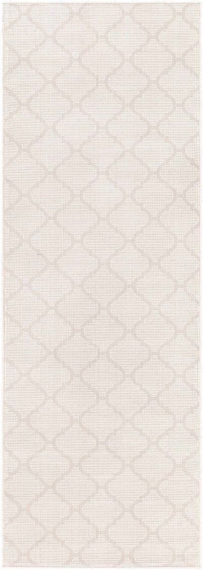 Unique Outdoor Trellis Area Rug, Cream - Clearance