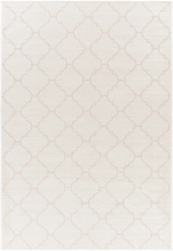 Unique Outdoor Trellis Area Rug, Cream - Clearance