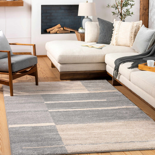 Glouster Taupe&Gray Lined Area Rug