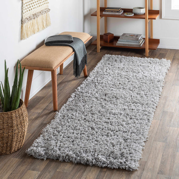 Siari Solid Medium Gray Shag Rug