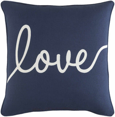 Love Navy & Ivory Throw Pillow