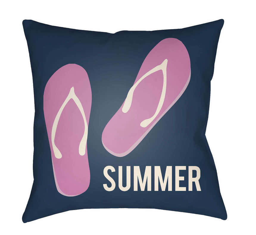 Goa Summer Pink Flip-Flops Accent Outdoor Pillow