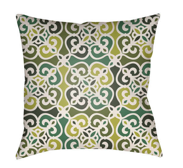 Gocoton Green Geometric Outdoor Throw Pillow