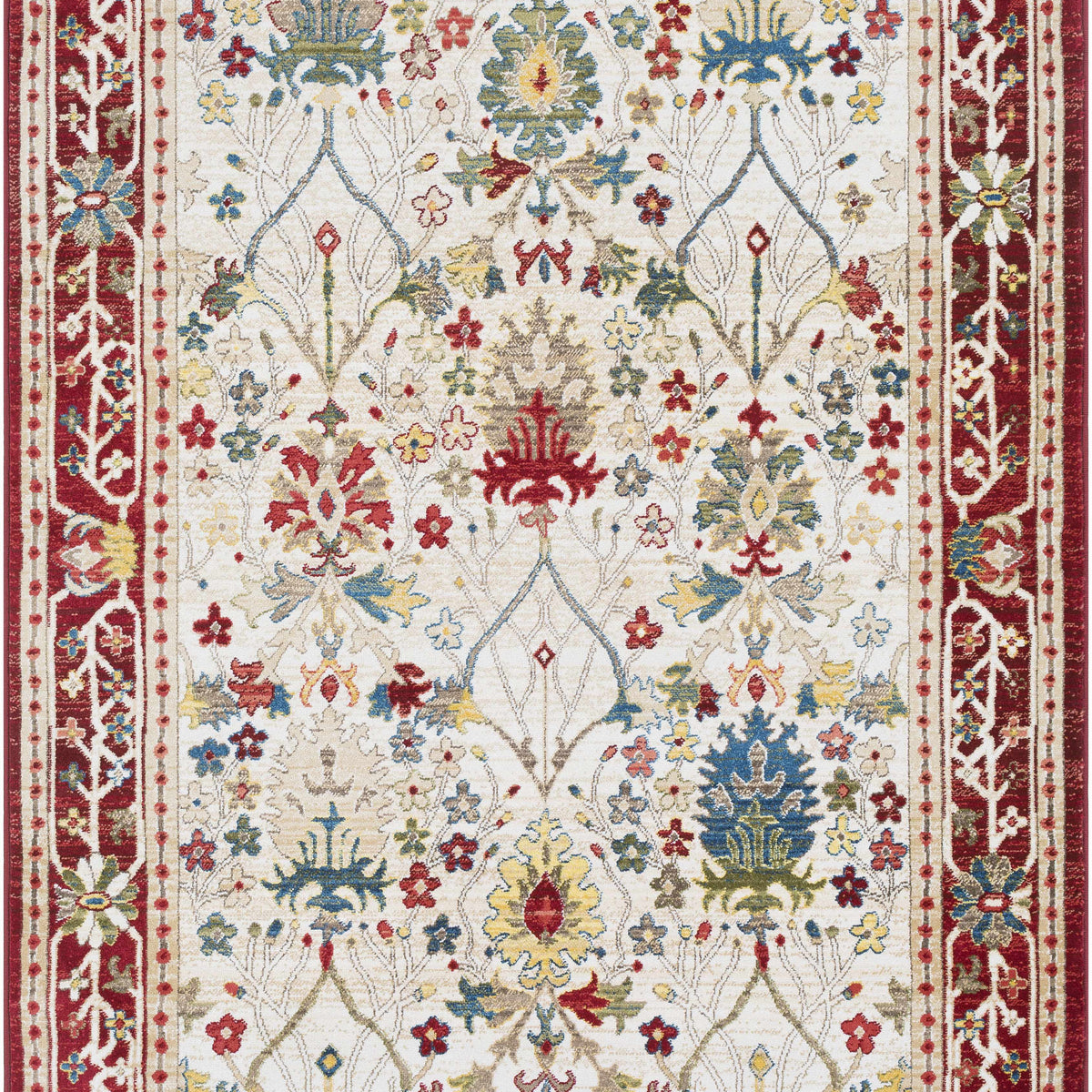 Neola White/Red Damask Area Rug – Boutique Rugs