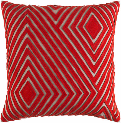 Gomer Red Geometric Chevron Accent Pillow - Clearance