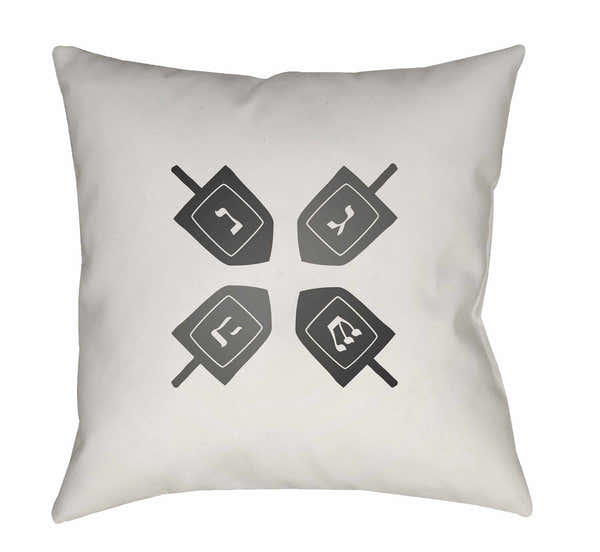 Gort Grey Dreidel Pattern Accent Outdoor Pillow