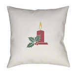 Grabouw Festive Candle White Outdoor Throw Pillow