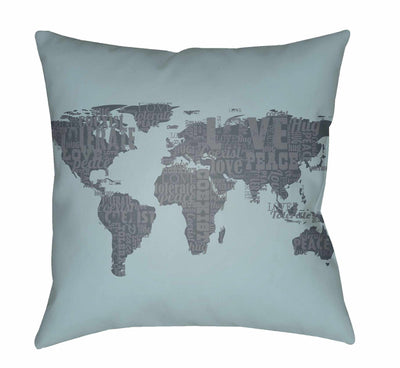 Graiguenamanagh Gray World Map Throw Pillow