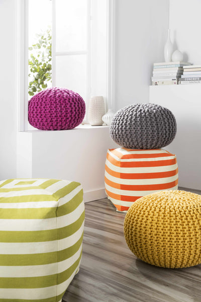 Wenatchee Mustard Knitted Pouf