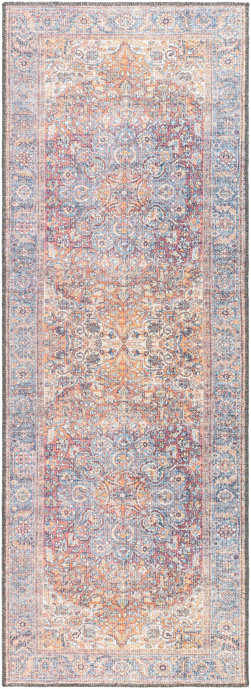 Rust Gardnertown Medallion Washable Area Rug - Clearance