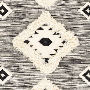 Gardner Cream on Gray Wool Tassel Rug - Clearance