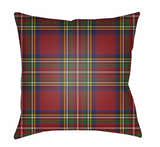 Gardere Red Plaid Square Accent Outdoor Pillow