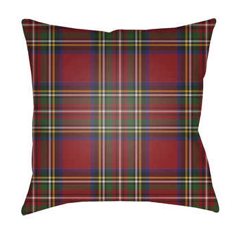 Gardere Red Plaid Square Accent Outdoor Pillow