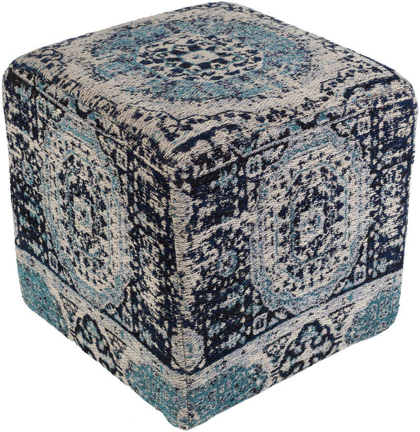 Gretna Blue Ottoman Pouf