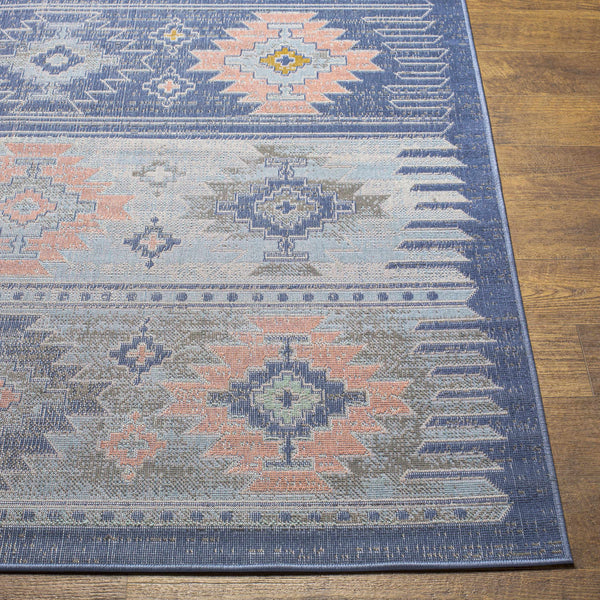 Oatley Southwestern Blue Area Carpet - Clearance