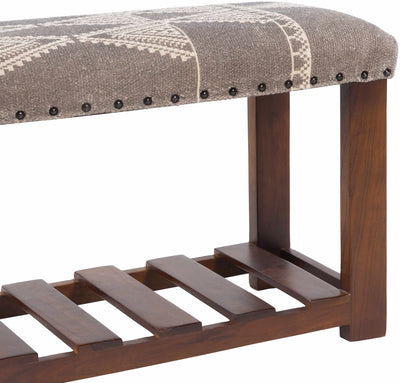 Greymouth Patterned Cushioned Wood Bench