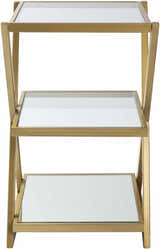 Greytown Gold Glass Triangular End Table