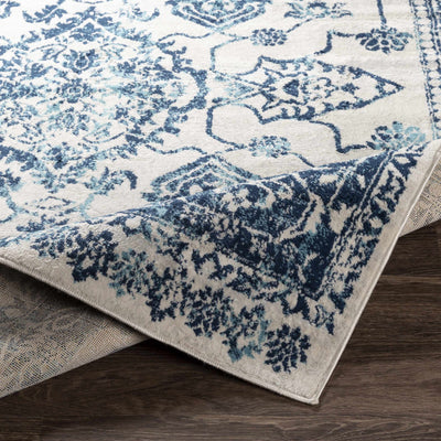 Greenfields 9x12 Blue Damask Rug - Clearance