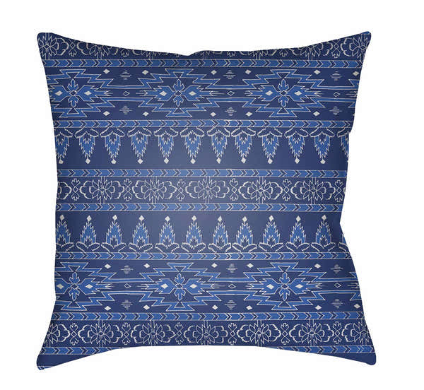 Grunthal Navy Tribal Print Accent Outdoor Pillow