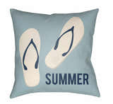 Guagua Summer White Flip-Flops Outdoor Throw Pillow