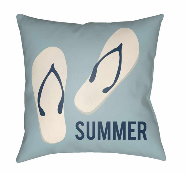 Guagua Summer White Flip-Flops Throw Pillow